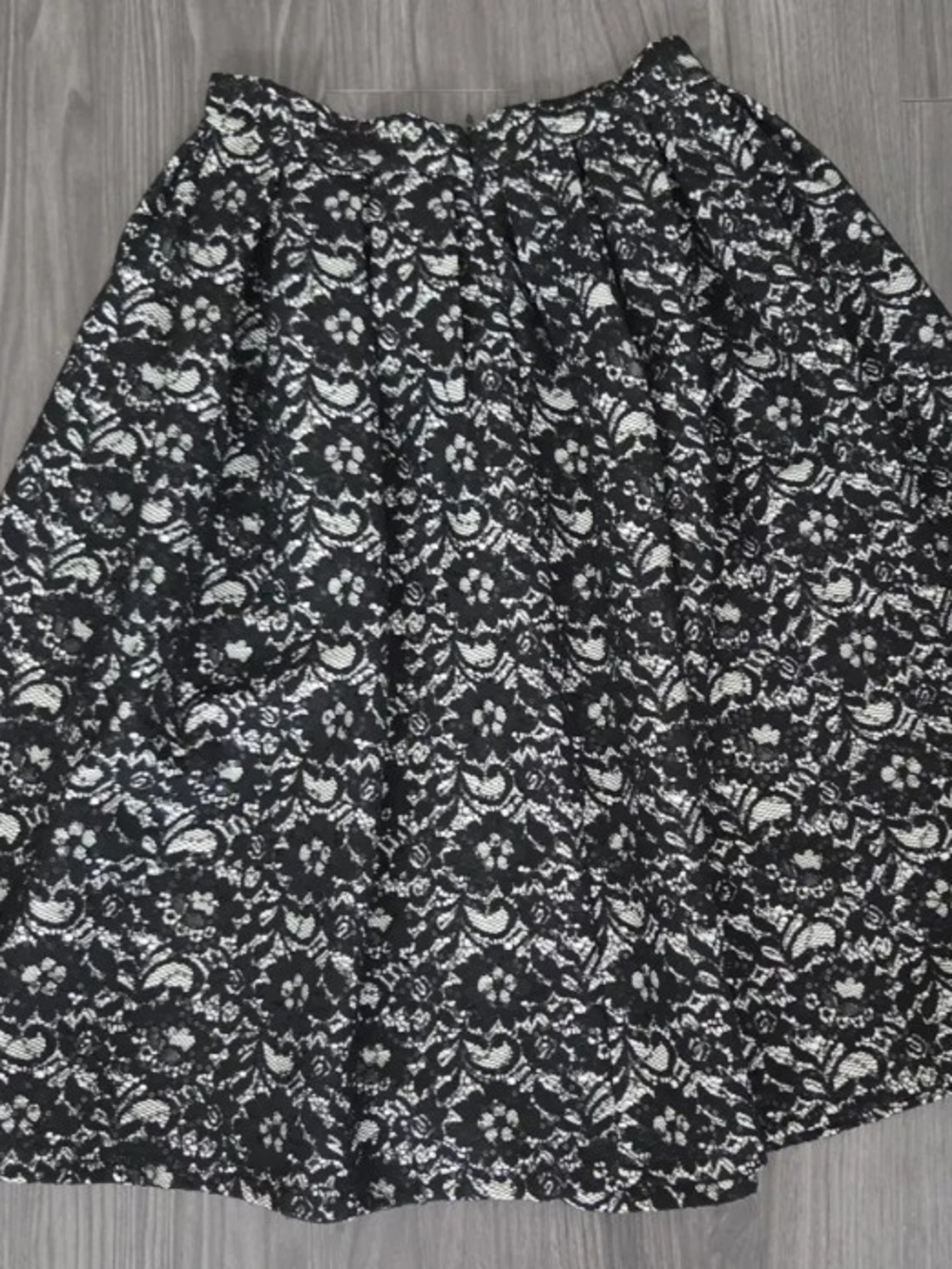 Venus Metallic Lace Print A-Line Skirt - Size 6